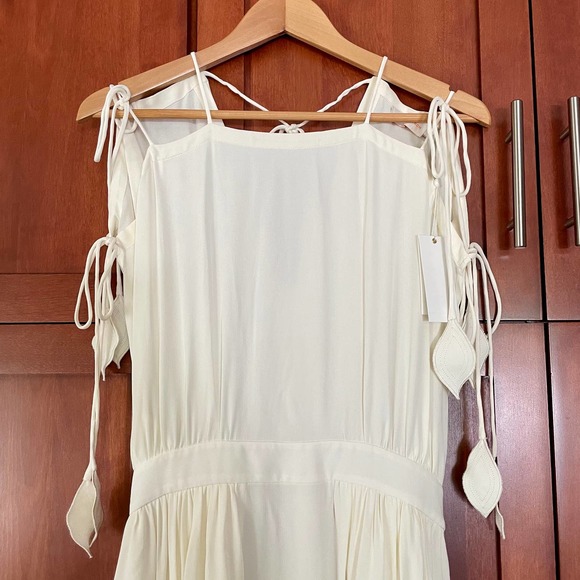Sold💖NEW Tory Burch Evalene Maxi Dress Crepe Cream Size 6 - Picture 4 of 12